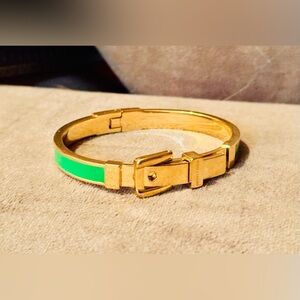 Michael Kors Light Green & Gold Buckle Bracelet,  New